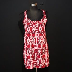 VELVET GRAHAM & SPENCER Red White Tank Dress Tunic